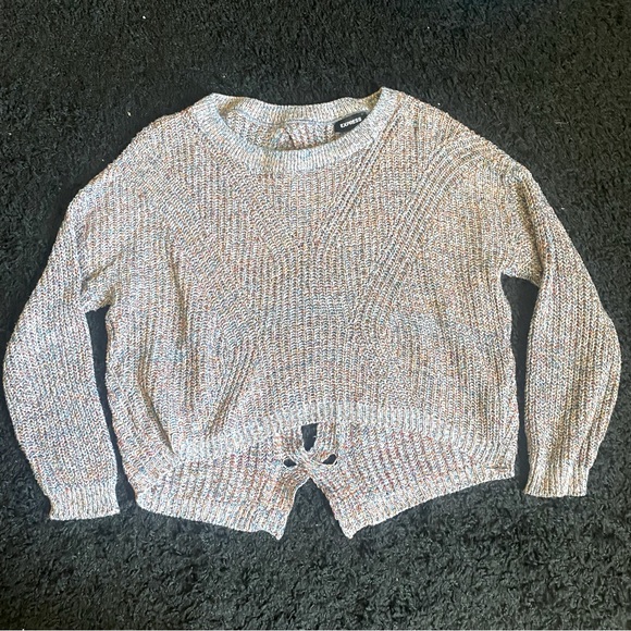 Express Sweaters - Express Multicolor Knit Keyhole Back Sweater